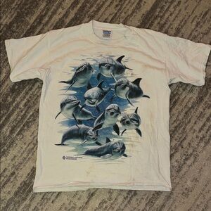 Vintage Single Stitch Royce McClure Dolphin Graphic T Shirt Baltimore Aquarium